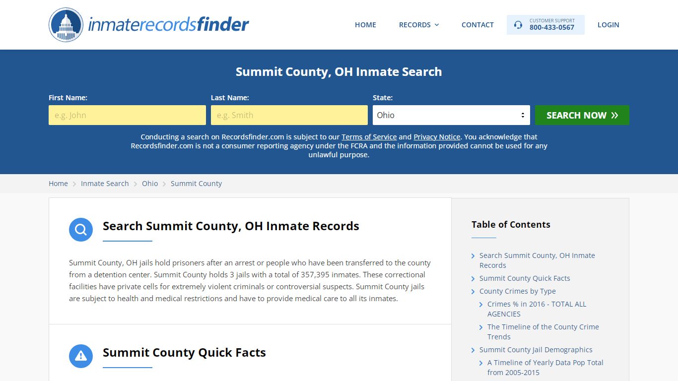 Summit County, OH Inmate Lookup & Jail Records Online