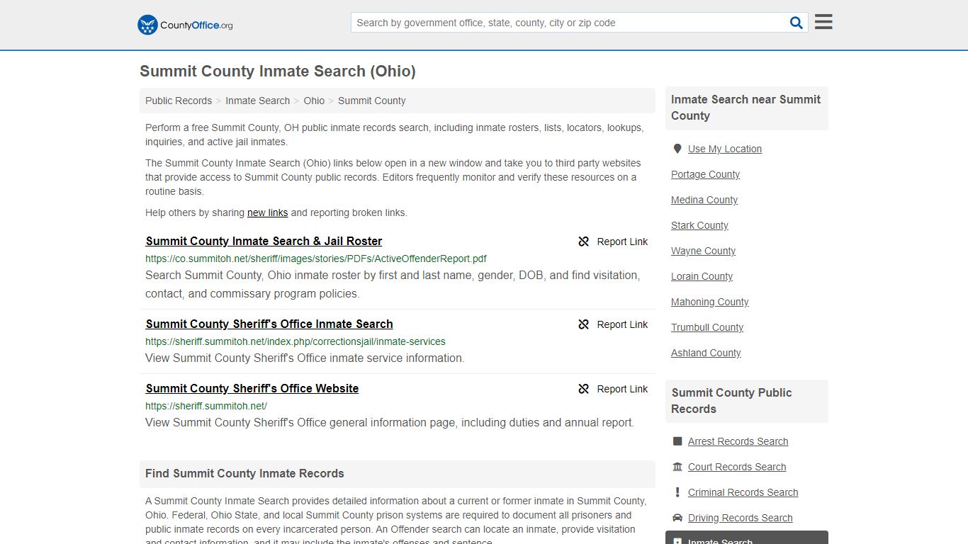 Inmate Search - Summit County, OH (Inmate Rosters & Locators)